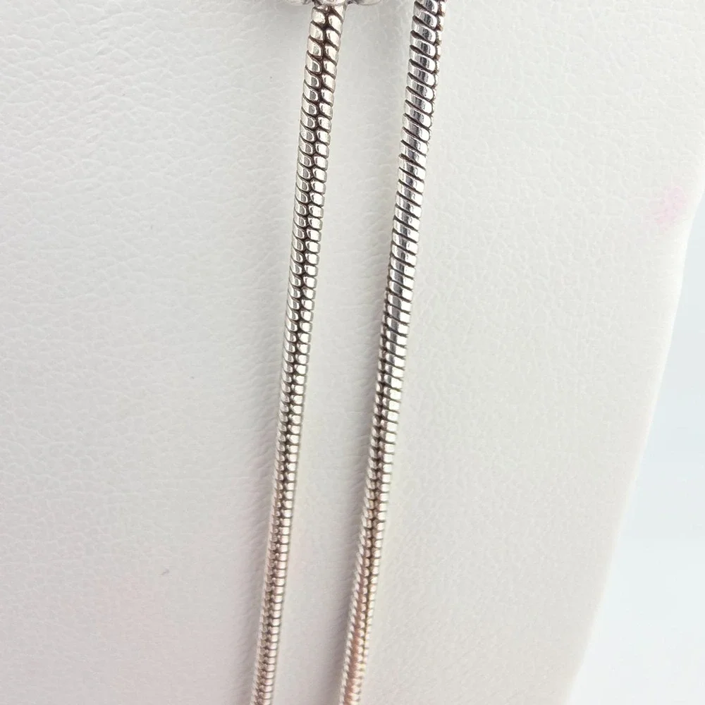 BRIGHTON 'Twinkle' Long Necklace SWAROVSKI Crystals Snake Chain Silver Plate 44